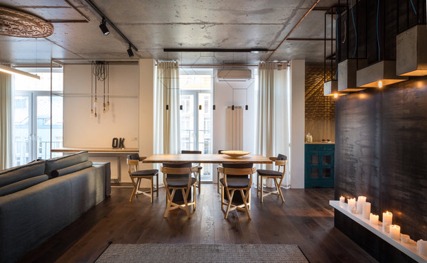 Фотография: Кухня и столовая в стиле Лофт, Квартира, Проект недели, Киев, новостройка, Монолитный дом, 2 комнаты, 60-90 метров – фото на INMYROOM