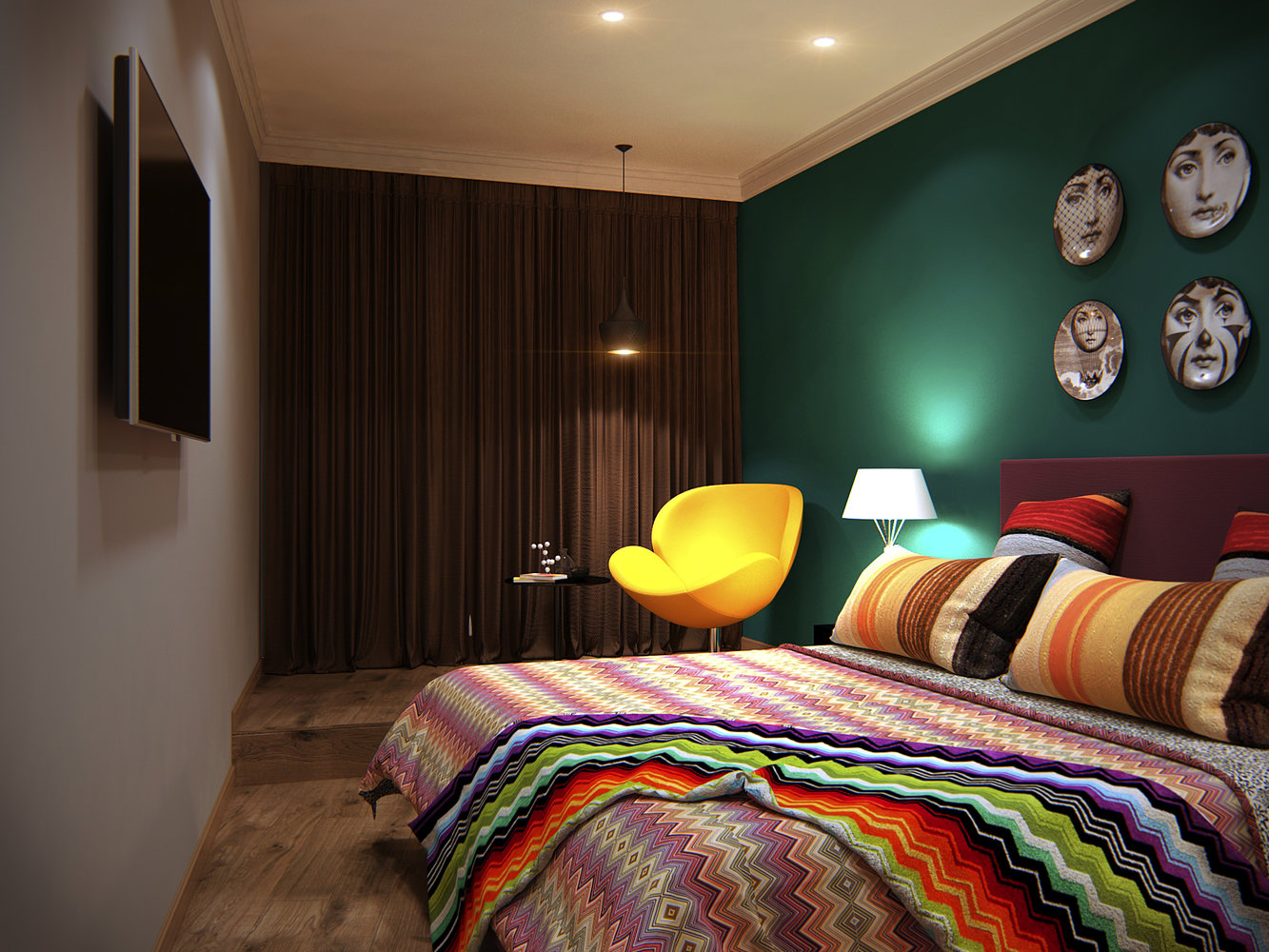 Фото из портфолио Яркие краски для городской квартиры. Город Пермь. – фотографии дизайна интерьеров на INMYROOM Фото из портфолио Яркие краски для городской квартиры. Город Пермь. – фотографии дизайна интерьеров на INMYROOM