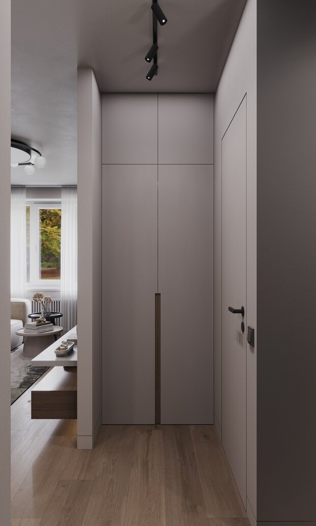 Фотография: Прихожая в стиле Современный, Минимализм, Квартира, Проект недели, Москва, Панельный дом, 2 комнаты, 40-60 метров, KSInteriors – фото на INMYROOM