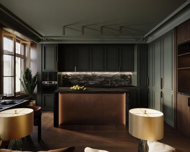 Фото из портфолио Дизайн интерьера квартиры в ЖК «Noble (Нобл)» с элементами американской классики – фотографии дизайна интерьеров на INMYROOM