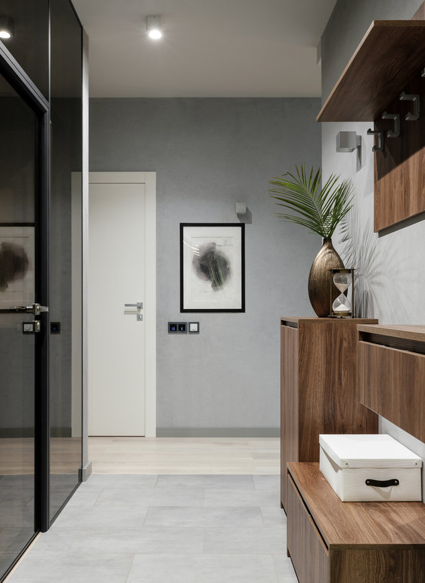 Фотография: Прихожая в стиле Современный, Минимализм, Квартира, Проект дня, Москва, Евгения Ермолаева, EEDS, 3 комнаты, 60-90 метров – фото на INMYROOM