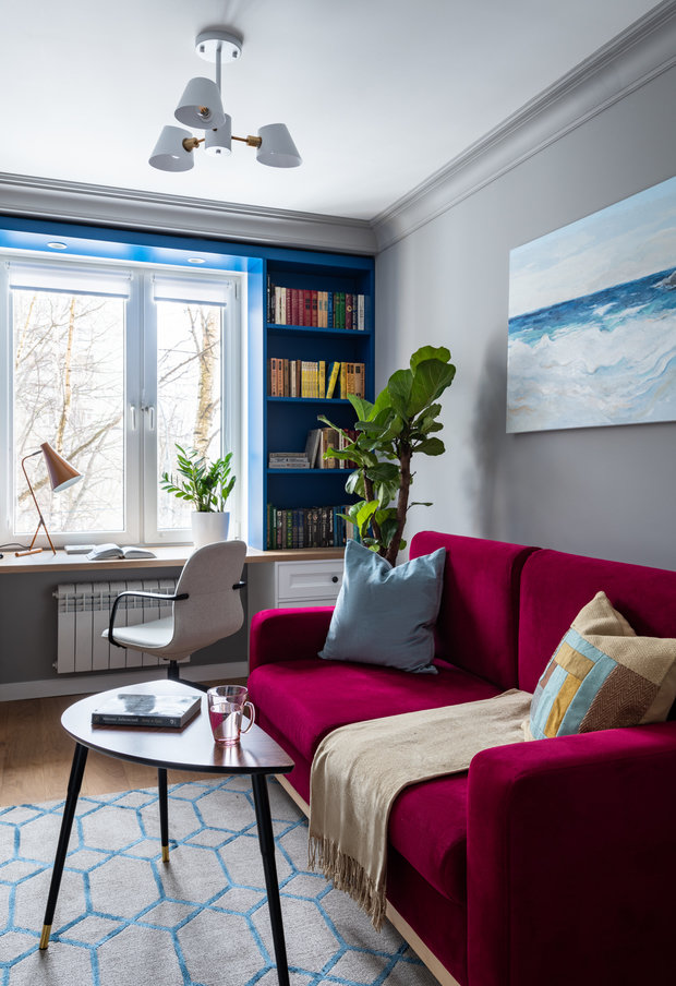 Фотография: Кабинет в стиле Современный, Квартира, Проект дня, Москва, 4 и больше, 60-90 метров, Алеся Котова – фото на INMYROOM