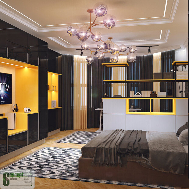 Фото из портфолио Проект дома  Урбан-вилла 2 этаж – фотографии дизайна интерьеров на INMYROOM