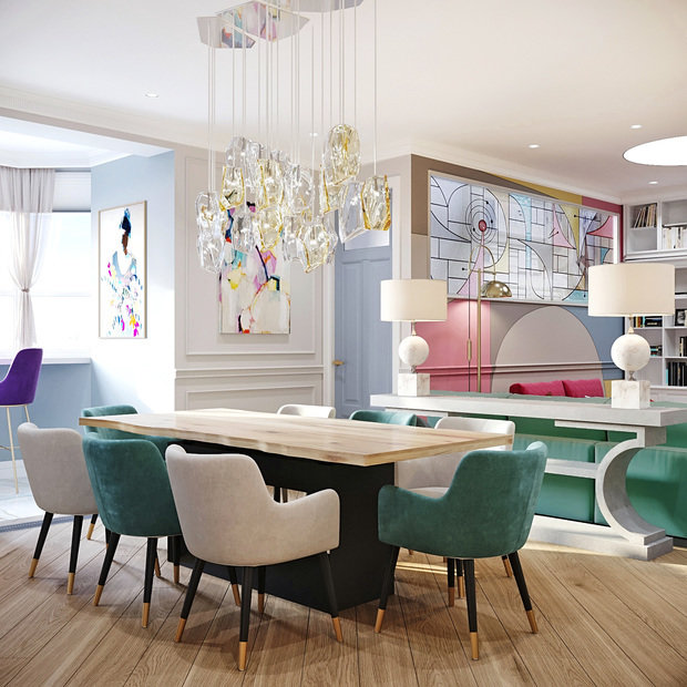 Фотография: Кухня и столовая в стиле Эклектика, Квартира, Проект недели, Москва, Татьяна Безверхая, 4 и больше, Более 90 метров, TB Design – фото на INMYROOM