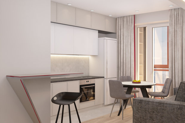 Фото из портфолио Дизайн проект 2-х комнатной квартиры "СОЛНЕЧНЫЙ ЗАКАТ" – фотографии дизайна интерьеров на INMYROOM