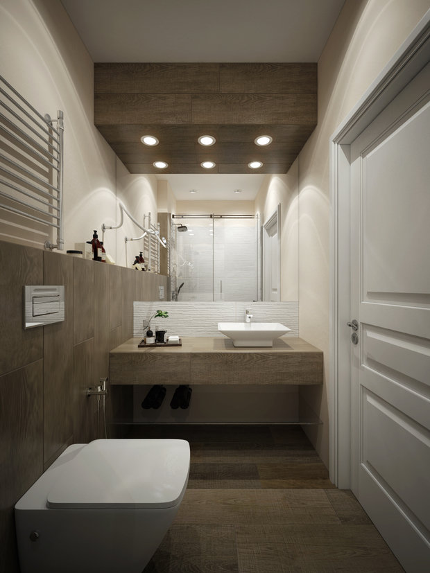 Фото из портфолио Квартира в американском стиле с голубыми кессонами – фотографии дизайна интерьеров на INMYROOM