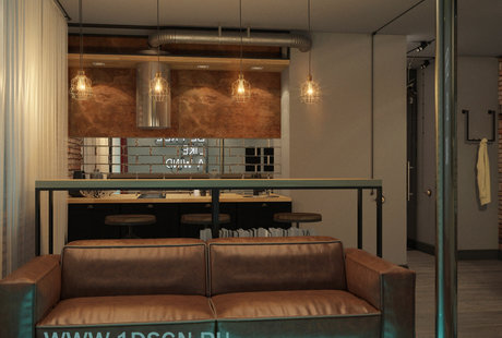 Дизайн проект гостиной для холостяка, г. Москва