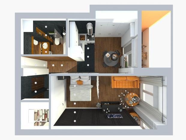 Фото из портфолио Апельсиновый фреш – фотографии дизайна интерьеров на INMYROOM