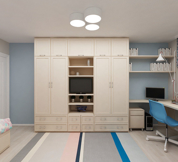 Визуализация интерьера кабинета в современном стиле