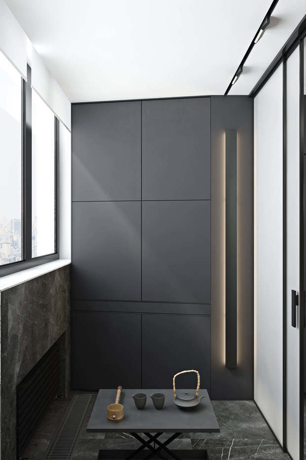 Фотография: Балкон в стиле Современный, Хай-тек, Квартира, Miele, Минимализм, Проект недели, Павел Герасимов, Geometrium, Московская область, Монолитный дом, 2 комнаты, 60-90 метров, ЖК «Новое Тушино» – фото на INMYROOM