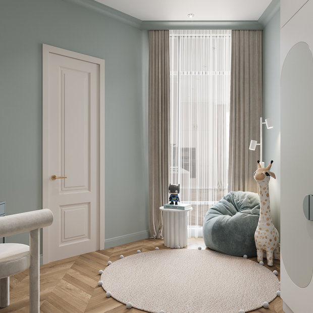 Комната неправильной формы, но при этом здесь поместилось все необходимое.