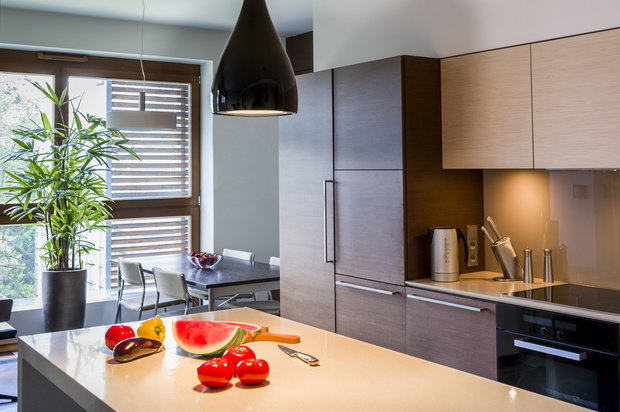 Фотография: Кухня и столовая в стиле Современный, Восточный, Декор интерьера, Дизайн интерьера, Цвет в интерьере, Черный, Пол – фото на INMYROOM