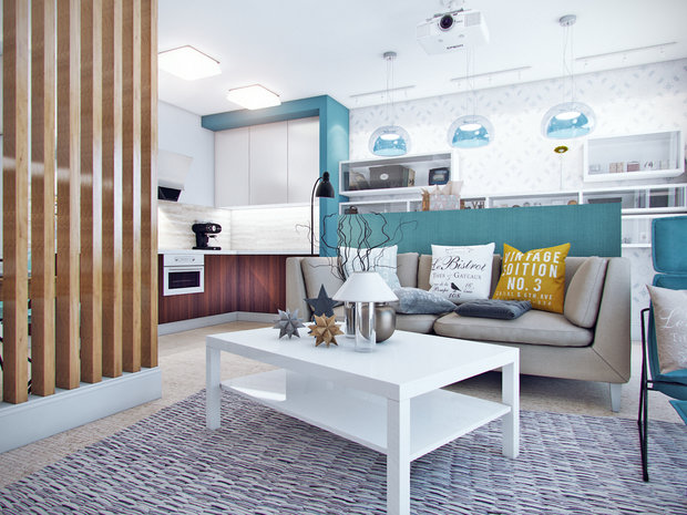 Фотография: Гостиная в стиле Современный, Эко, Декор интерьера, Квартира, Планировки, Хранение, Текстиль, Освещение, Декор, Мебель и свет, Минимализм, Проект недели, Перепланировка – фото на INMYROOM