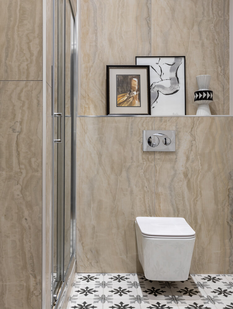 Фотография: Ванная в стиле Современный, Классический, Квартира, Проект дня, Челябинск, 2 комнаты, до 40 метров, Денис Тарасенко, Олеся Тарасенко, Tarasenko Interior Design – фото на INMYROOM Фотография: Ванная в стиле Современный, Классический, Квартира, Проект дня, Челябинск, 2 комнаты, до 40 метров, Денис Тарасенко, Олеся Тарасенко, Tarasenko Interior Design – фото на INMYROOM