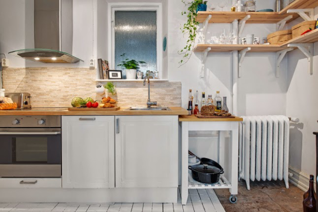 Фотография: Кухня и столовая в стиле Скандинавский, Малогабаритная квартира, Квартира, Дома и квартиры – фото на INMYROOM