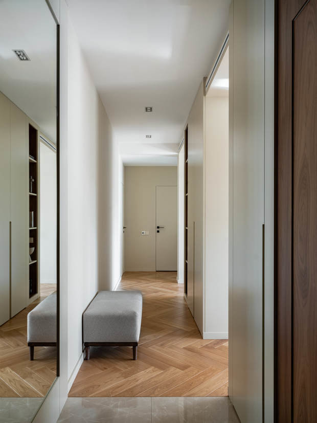 Фотография: Прихожая в стиле Современный, Квартира, Проект недели, Москва, Geometrium, 3 комнаты, Более 90 метров – фото на INMYROOM