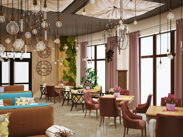 Фото из портфолио Lounge cafe – фотографии дизайна интерьеров на INMYROOM