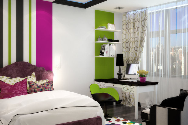 Фото из портфолио Яркая детская для девочки подростка – фотографии дизайна интерьеров на INMYROOM