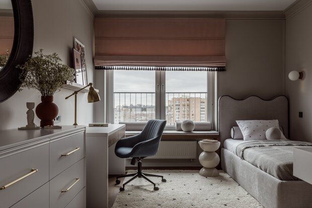 Фотография: Детская в стиле Современный, Эклектика, Квартира, Проект дня, 3 комнаты, Более 90 метров, Тюмень, современный с элементами лофта, эклектика с элементами классики, Анна Селиванова – фото на INMYROOM