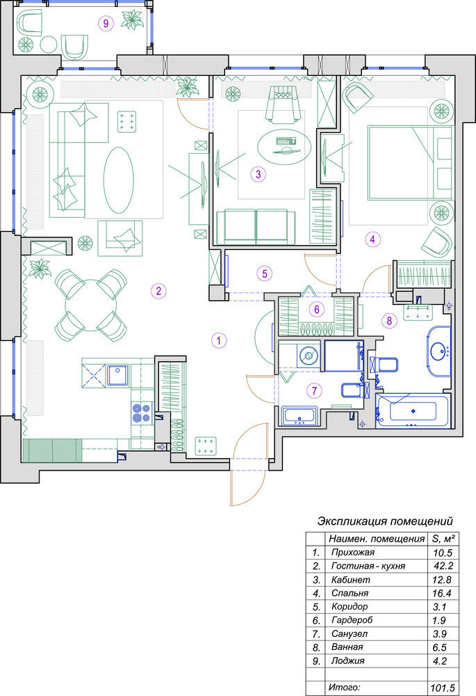 Фотография: Планировки в стиле , Квартира, Проект недели, Санкт-Петербург, 3 комнаты, Более 90 метров, Монолитно-кирпичный, Студия элитного жилья Александра Акименкова – фото на INMYROOM Фотография: Планировки в стиле , Квартира, Проект недели, Санкт-Петербург, 3 комнаты, Более 90 метров, Монолитно-кирпичный, Студия элитного жилья Александра Акименкова – фото на INMYROOM