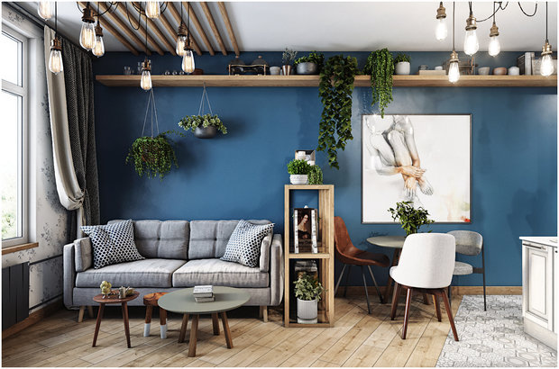 Фотография: Гостиная в стиле Лофт, Эко, Современный, Квартира, Студия, Проект недели, Макс Жуков, ToTaste Studio, Монолитный дом, до 40 метров – фото на INMYROOM