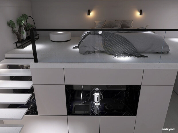 Фото из портфолио МАЛЕНЬКАЯ КВАРТИРА HIGH FLAT. – фотографии дизайна интерьеров на INMYROOM