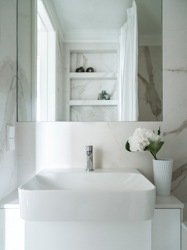 Фотография: Ванная в стиле Классический, Современный, Квартира, Проект дня, 3 комнаты, 60-90 метров, ЖК «Сити парк», современный с элементами классики и роскоши – фото на INMYROOM