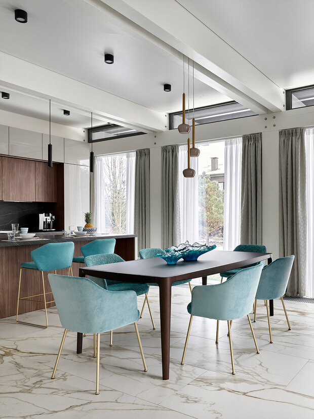 Фотография: Кухня и столовая в стиле Современный, Проект дня, Дача, Подмосковье, Блочный дом, 4 и больше, Более 90 метров, Марина Жеренко – фото на INMYROOM