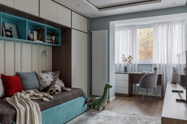 Фотография: Детская в стиле Современный, Квартира, Проект дня, Москва, И-522А, Панельный дом, 3 комнаты, 60-90 метров, Ольга Филиппова – фото на INMYROOM