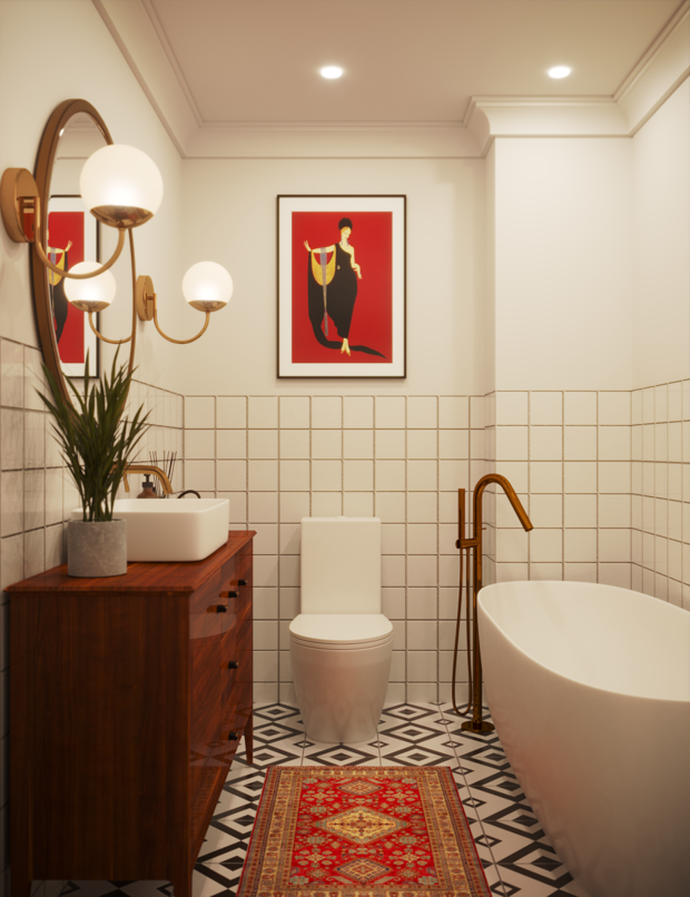 Фото из портфолио Ванная в ретро-стиле – фотографии дизайна интерьеров на INMYROOM