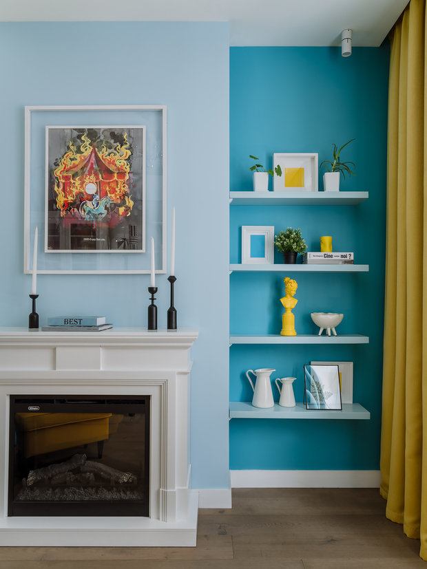 Фотография: Гостиная в стиле Современный, Эклектика, Квартира, Проект недели, Москва, 3 комнаты, 60-90 метров, Наталья Балашова – фото на INMYROOM