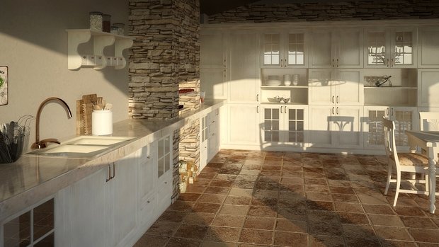 Визуализация интерьера кухни в стиле Прованс и Кантри