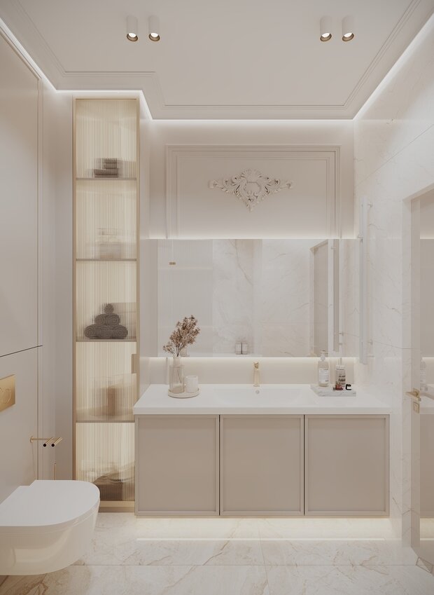 Фото из портфолио Дизайн-проект квартиры в ЖК «Миръ» в стиле современной классики – фотографии дизайна интерьеров на INMYROOM