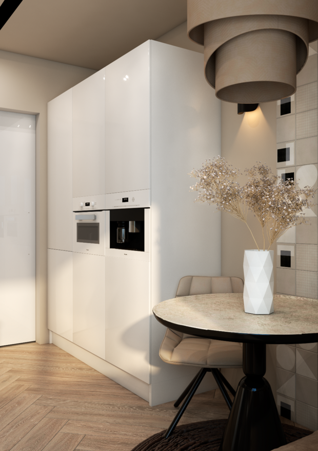 Фотография: Кухня и столовая в стиле Современный, Минимализм, Малогабаритная квартира, Квартира, Студия, Проект недели, Москва, до 40 метров, Ольга Катюк – фото на INMYROOM