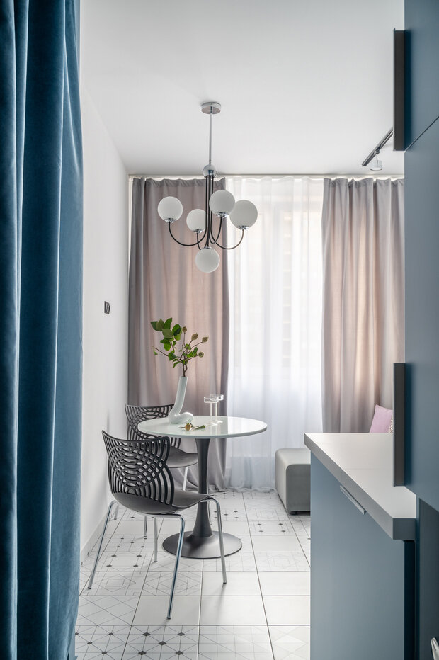 Фотография: Гостиная в стиле Современный, Минимализм, Малогабаритная квартира, Квартира, Проект недели, Реутов, 2 комнаты, до 40 метров, Ника Чередникова – фото на INMYROOM