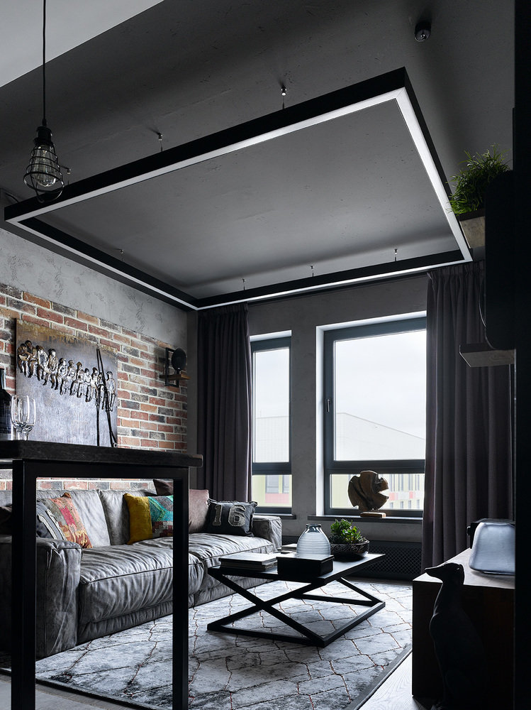 Фотография: Гостиная в стиле Лофт, Квартира, Проект дня, Москва, 2 комнаты, 3 комнаты, 60-90 метров, Анастасия Уфимцева – фото на INMYROOM Фотография: Гостиная в стиле Лофт, Квартира, Проект дня, Москва, 2 комнаты, 3 комнаты, 60-90 метров, Анастасия Уфимцева – фото на INMYROOM