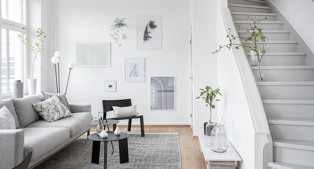 Фото из портфолио Светлый СЕРО-БЕЛЫЙ домик в ГЕТЕБОРГЕ – фотографии дизайна интерьеров на INMYROOM