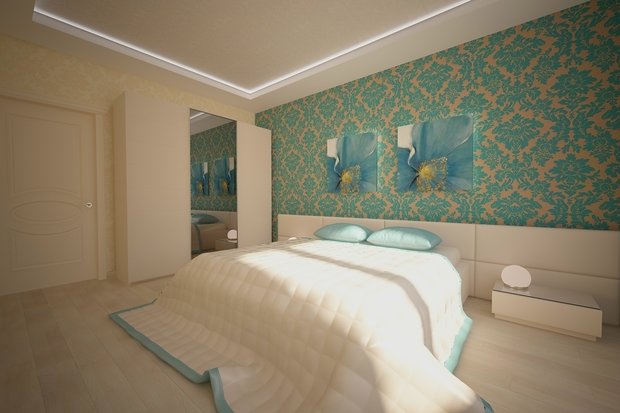 Фото из портфолио Бирюзовая спальня – фотографии дизайна интерьеров на INMYROOM
