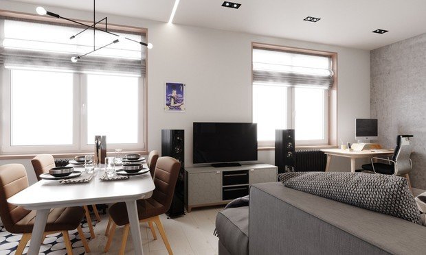 Фото из портфолио Студия для молодого человека. Вид на Елагин – фотографии дизайна интерьеров на INMYROOM