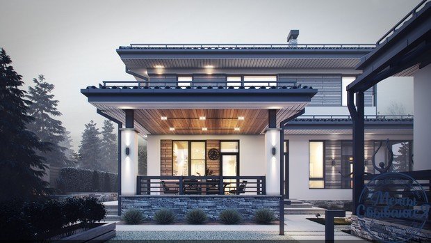 Фото из портфолио Динамичный загородный дом – фотографии дизайна интерьеров на INMYROOM