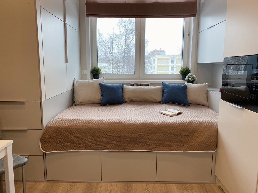 Фотография: в стиле , Гид, до 40 метров, дизайн-проект, идеи для студии, дизайн в маленькой квартире – фото на INMYROOM