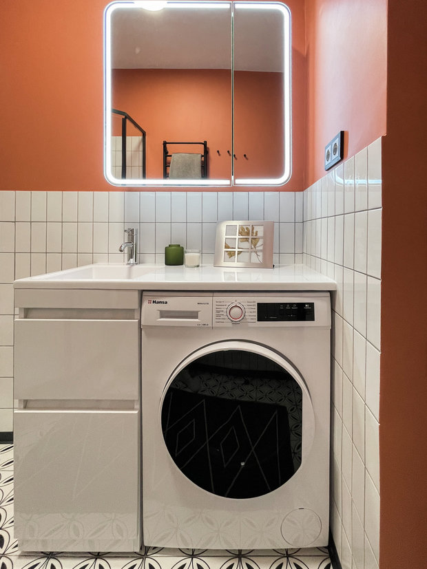 Фотография: Ванная в стиле Современный, Малогабаритная квартира, Квартира, Проект недели, Москва, до 40 метров, Ева Романова – фото на INMYROOM