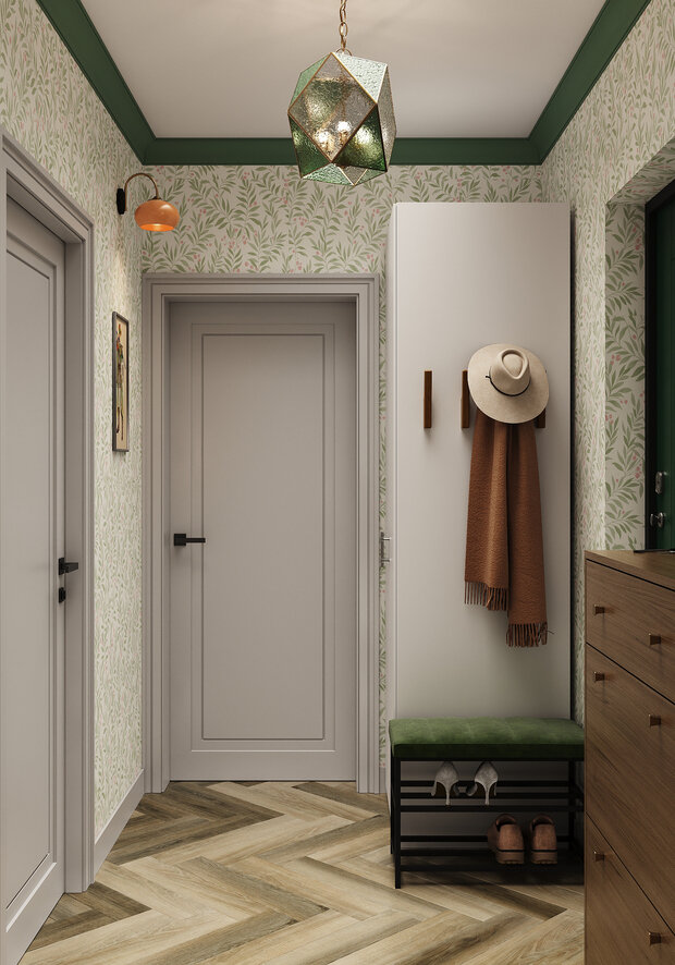 Фотография: Прихожая в стиле Современный, Эклектика, Квартира, Проект дня, Москва, Ирина Собыленская, П-44, Панельный дом, 2 комнаты, 40-60 метров, Винтажный – фото на INMYROOM