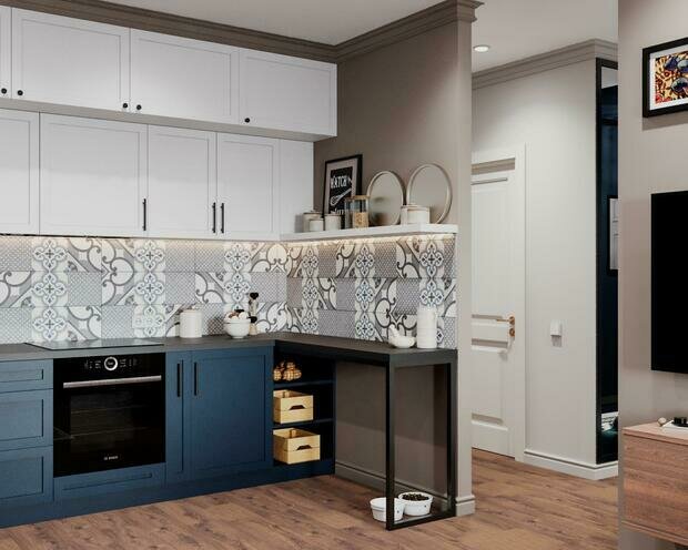 Фотография: Кухня и столовая в стиле Скандинавский, Современный, Эклектика, Квартира, Проект недели, Санкт-Петербург, Монолитный дом, 3 комнаты, 60-90 метров, VizDiz, Илона Ореховская – фото на INMYROOM