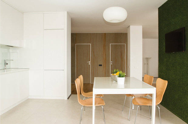 Фотография: Кухня и столовая в стиле Лофт, Современный, Квартира, Цвет в интерьере, Дома и квартиры, Белый, Минимализм, Проект недели – фото на INMYROOM