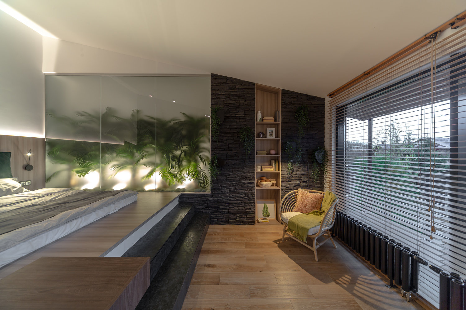 Фото из портфолио Спальня в джунглях – фотографии дизайна интерьеров на INMYROOM Фото из портфолио Спальня в джунглях – фотографии дизайна интерьеров на INMYROOM