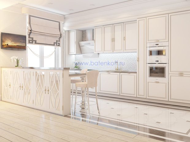 Фото из портфолио Дизайн проект кухни в современной классике в ЖК Тихвин от Батенькофф – фотографии дизайна интерьеров на InMyRoom.ru