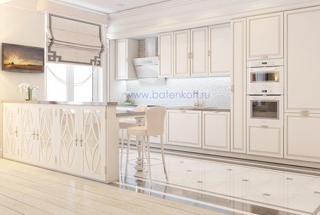 Дизайн проект кухни в современной классике в ЖК Тихвин от Батенькофф