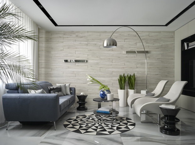 Фотография: Гостиная в стиле Современный, Хай-тек, Квартира, Проект недели, Москва, Монолитный дом, 4 и больше, Более 90 метров, Иван Поздняков – фото на INMYROOM