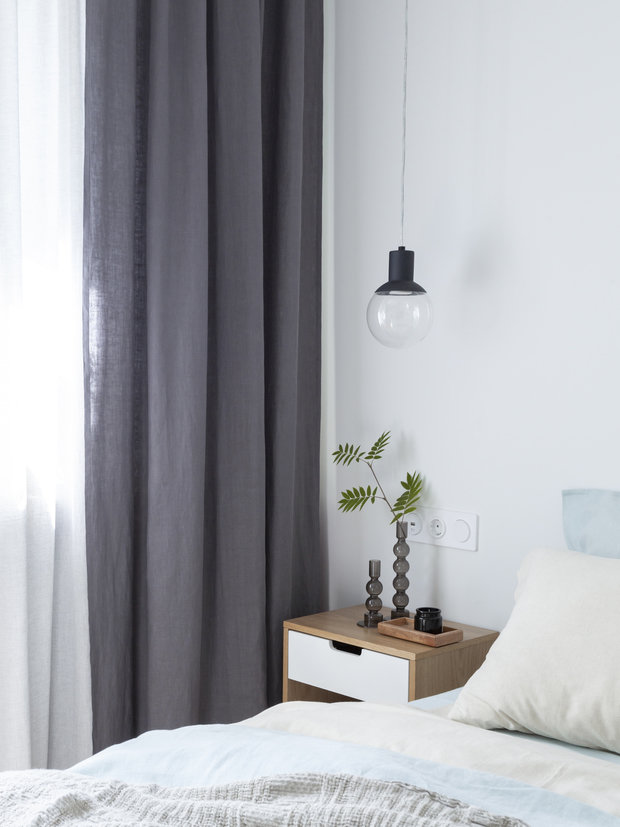 Фотография: Спальня в стиле Скандинавский, Квартира, Проект недели, Санкт-Петербург, 3 комнаты, 60-90 метров, Светлана Куксова – фото на INMYROOM